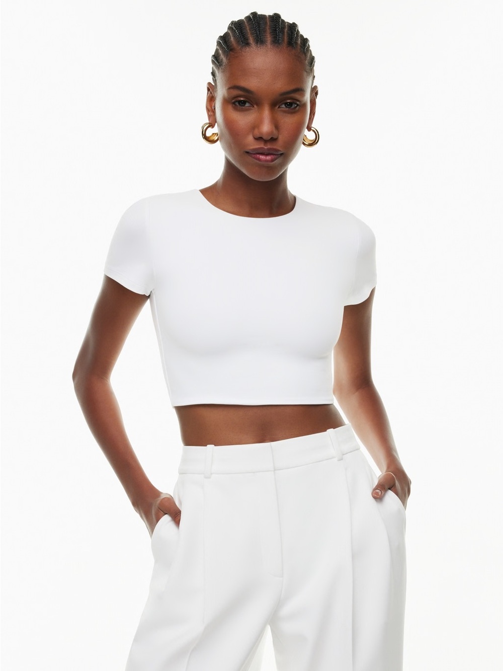 Aritzia Original Contour Crew Cropped T-shirt in Bright White
